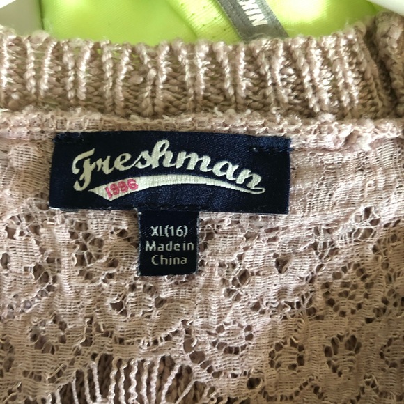 Freshman 1996 knit sweater with lace backing, XL - Picture 6 of 8